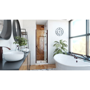 DreamLine Alliance Swing 24 in. W x 72 5/8 in. H Semi-Frameless Swing Shower Door in Oil Rubbed Bronze and Clear Glass