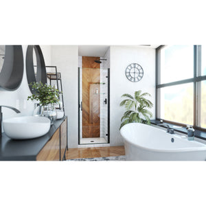 DreamLine Alliance Swing 30 in. W x 72 5/8 in. H Semi-Frameless Swing Shower Door in Matte Black and Clear Glass