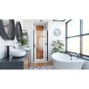 DreamLine Alliance Swing 33 in. W x 72 5/8 in. H Semi-Frameless Swing Shower Door in Oil Rubbed Bronze and Clear Glass