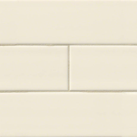 Almond glossy glazed ceramic wall tile msi collection NALMGLO4X16 product shot one tile profile view#Size_4"x16"