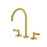 Amahle™ Widespread Lavatory Faucet With C-Spout Unlacquered Brass PoshHaus