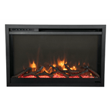 Amantii TRD-26-XS Traditional Xtraslim Smart Electric 26" WiFi Enabled Fireplace, Featuring a Multi Function Remote Control, Multi Flame Speeds and Clear Glass Media