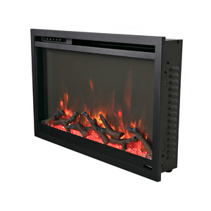 Amantii TRD-33-XS Traditional Xtraslim Smart Electric 33" WiFi Enabled Fireplace, Featuring a Multi Function Remote Control, Multi Flame Speeds and Clear Glass Media