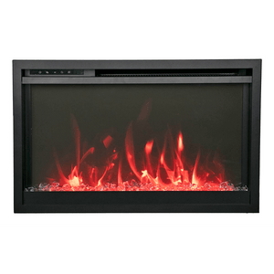 Amantii TRD-33-XS Traditional Xtraslim Smart Electric 33" WiFi Enabled Fireplace, Featuring a Multi Function Remote Control, Multi Flame Speeds and Clear Glass Media