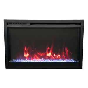 Amantii TRD-33-XS Traditional Xtraslim Smart Electric 33" WiFi Enabled Fireplace, Featuring a Multi Function Remote Control, Multi Flame Speeds and Clear Glass Media