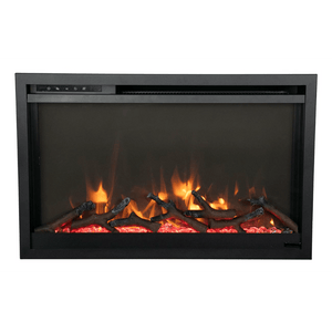 Amantii TRD-33-XS Traditional Xtraslim Smart Electric 33" WiFi Enabled Fireplace, Featuring a Multi Function Remote Control, Multi Flame Speeds and Clear Glass Media
