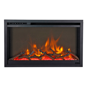 Amantii TRD-33-XS Traditional Xtraslim Smart Electric 33" WiFi Enabled Fireplace, Featuring a Multi Function Remote Control, Multi Flame Speeds and Clear Glass Media