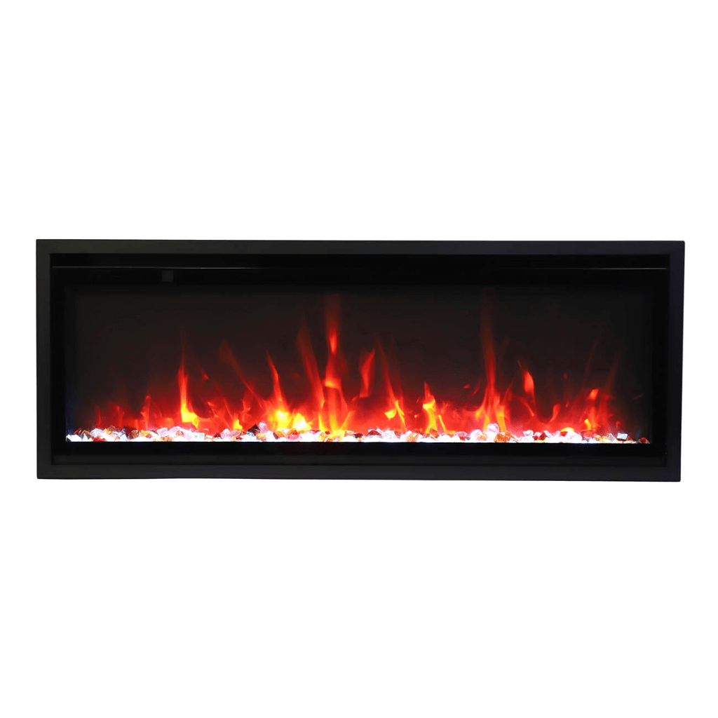 Amantii SYM-SLIM-50 Symmetry Xtraslim Smart Electric  -50" WiFi Enabled Fireplace, Featuring a  MultiFunction  Remote Control, Multi Speed Flame Motor