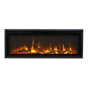 Amantii SYM-SLIM-50 Symmetry Xtraslim Smart Electric  -50" WiFi Enabled Fireplace, Featuring a  MultiFunction  Remote Control, Multi Speed Flame Motor