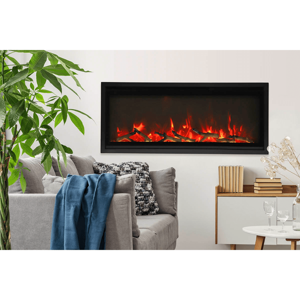 Amantii SYM-SLIM-50 Symmetry Xtraslim Smart Electric  -50" WiFi Enabled Fireplace, Featuring a  MultiFunction  Remote Control, Multi Speed Flame Motor