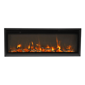 Amantii SYM-SLIM-60 Symmetry Xtraslim Smart Electric  -60" WiFi Enabled Fireplace, Featuring a  MultiFunction  Remote Control, Multi Speed Flame Motor