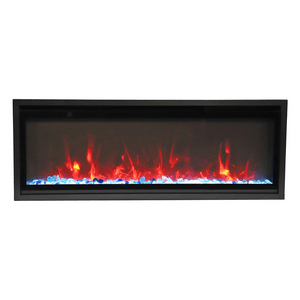 Amantii SYM-SLIM-60 Symmetry Xtraslim Smart Electric  -60" WiFi Enabled Fireplace, Featuring a  MultiFunction  Remote Control, Multi Speed Flame Motor