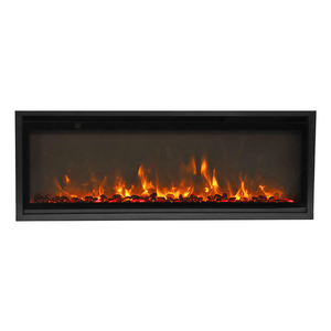 Amantii SYM-SLIM-60 Symmetry Xtraslim Smart Electric  -60" WiFi Enabled Fireplace, Featuring a  MultiFunction  Remote Control, Multi Speed Flame Motor