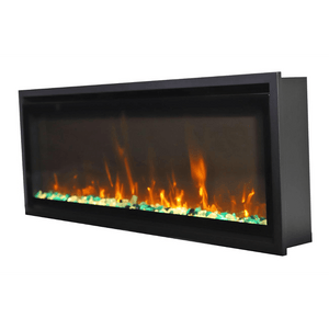 Amantii SYM-SLIM-60 Symmetry Xtraslim Smart Electric  -60" WiFi Enabled Fireplace, Featuring a  MultiFunction  Remote Control, Multi Speed Flame Motor