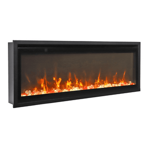 Amantii SYM-SLIM-60 Symmetry Xtraslim Smart Electric  -60" WiFi Enabled Fireplace, Featuring a  MultiFunction  Remote Control, Multi Speed Flame Motor