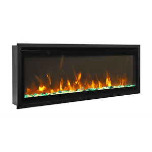 Amantii SYM-SLIM-60 Symmetry Xtraslim Smart Electric  -60" WiFi Enabled Fireplace, Featuring a  MultiFunction  Remote Control, Multi Speed Flame Motor