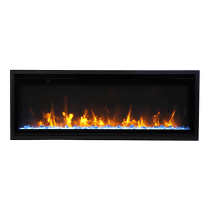 Amantii SYM-SLIM-60 Symmetry Xtraslim Smart Electric  -60" WiFi Enabled Fireplace, Featuring a  MultiFunction  Remote Control, Multi Speed Flame Motor