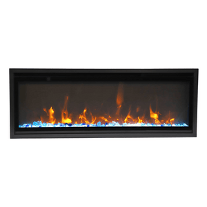 Amantii SYM-SLIM-60 Symmetry Xtraslim Smart Electric  -60" WiFi Enabled Fireplace, Featuring a  MultiFunction  Remote Control, Multi Speed Flame Motor