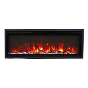 Amantii SYM-SLIM-60 Symmetry Xtraslim Smart Electric  -60" WiFi Enabled Fireplace, Featuring a  MultiFunction  Remote Control, Multi Speed Flame Motor
