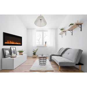 Amantii SYM-SLIM-60 Symmetry Xtraslim Smart Electric  -60" WiFi Enabled Fireplace, Featuring a  MultiFunction  Remote Control, Multi Speed Flame Motor
