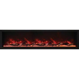 Amantii BI-88-DEEP-XT Panorama Deep & Xtra Tall Full View Smart Electric  - 88" Indoor /Outdoor WiFi Enabled  Fireplace, featuring a MultiFunction Remote, Multi Speed Flame Motor, Glass Media & a Black Trim