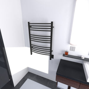 Amba Products CCMB Jeeves Model C Curved 13-Bar Hardwired Towel Warmer - 6.5 x 21.25 x 36.75 in. - Matte Black Finish