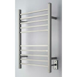 Amba Products RSWH-B Radiant 10-Bar Square Hardwired + Plug-in Combo Towel Warmer - 4.75 x 24.5 x 31.5 in. - Brushed Finish