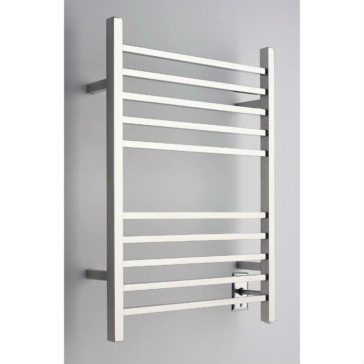 Amba Products RSWH-P Radiant 10-Bar Square Hardwired + Plug-in Combo Towel Warmer - 4.75 x 24.5 x 31.5 in. - Polished Finish