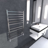Amba Products RSWHL-B Radiant 12-Bar Large Square Hardwired + Plug-in Combo Towel Warmer - 4.75 x 24.5 x 41.75 in. - Brushed Finish