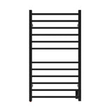 Amba Products RSWHL-MB Radiant 12-Bar Large Square Hardwired + Plug-in Combo Towel Warmer - 4.75 x 24.5 x 41.75 in. - Matte Black Finish