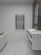 Amba Products RSWHL-MB Radiant 12-Bar Large Square Hardwired + Plug-in Combo Towel Warmer - 4.75 x 24.5 x 41.75 in. - Matte Black Finish