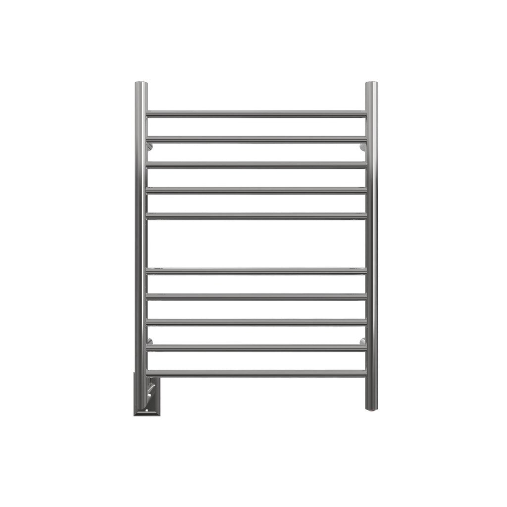 Amba Products RWH-SP-LEFT Radiant Straight 10-Bar Hardwired + Plug-in Combo (Left Side) Towel Warmer - 4.75 x 24.5 x 31.875 in. - Polished Finish