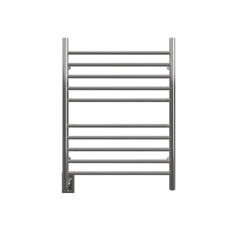 Amba Products RWH-SP-LEFT Radiant Straight 10-Bar Hardwired + Plug-in Combo (Left Side) Towel Warmer - 4.75 x 24.5 x 31.875 in. - Polished Finish