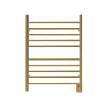Amba Products RWH-SSB Radiant Straight 10-Bar Hardwired + Plug-in Combo Towel Warmer - 4.75 x 24.5 x 31.875 in. - Satin Brass Finish
