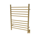 Amba Products RWH-SSB Radiant Straight 10-Bar Hardwired + Plug-in Combo Towel Warmer - 4.75 x 24.5 x 31.875 in. - Satin Brass Finish