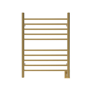 Amba Products RWH-SSB Radiant Straight 10-Bar Hardwired + Plug-in Combo Towel Warmer - 4.75 x 24.5 x 31.875 in. - Satin Brass Finish