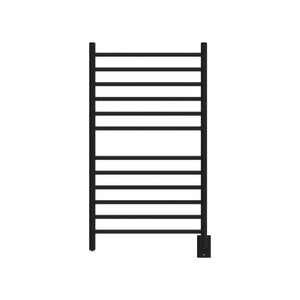 Amba Products RWHL-SMB Radiant Straight 12-Bar Large Hardwired + Plug-in Combo Towel Warmer - 4.75 x 24.5 x 41.75 in. - Matte Black Finish