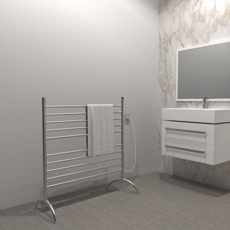 Amba Products SAFSB-33 Solo 33-Inch Freestanding Towel Warmer - 15 x 32.5 x 38 in. - Brushed Finish