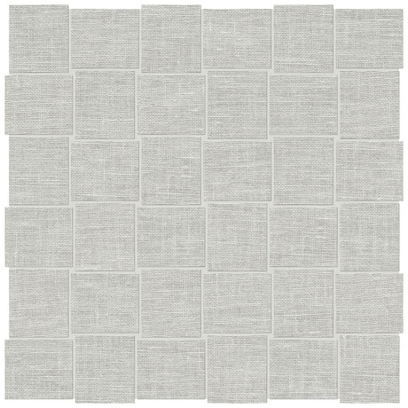 Anatolia Tile 2X2 Basketweave Belgian Linen Mist Porcelain Mosaics. 1 Sheet = .96 Sq. Ft. 4501-0032-1 Mist Basketweave 2x2 - premium natural stone mosaic tile from Anatolia Tile, available at PoshHaus showroom in Keene, NH