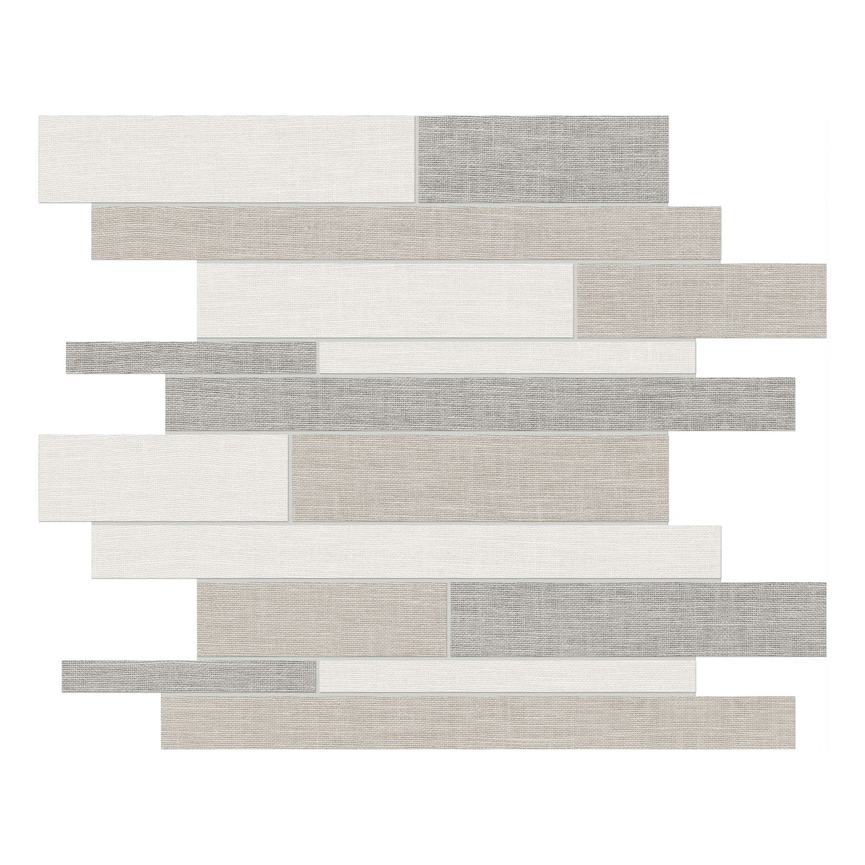 Anatolia Tile Random Strip Light Blend 4501-0037-1 Belgian Linen  - premium natural stone mosaic tile from Anatolia Tile, available at PoshHaus showroom in Keene, NH