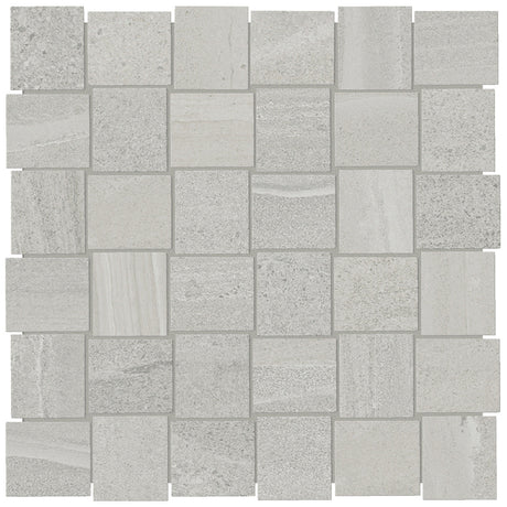 Anatolia Tile 2X2 Basketweave Davenport Ash Matte Porcelain Mosaics. 1 Sheet = .97 Sq. Ft. 4501-0078-0 (63-577) Ash Basketweave 2x2 - premium natural stone mosaic tile from Anatolia Tile, available at PoshHaus showroom in Keene, NH