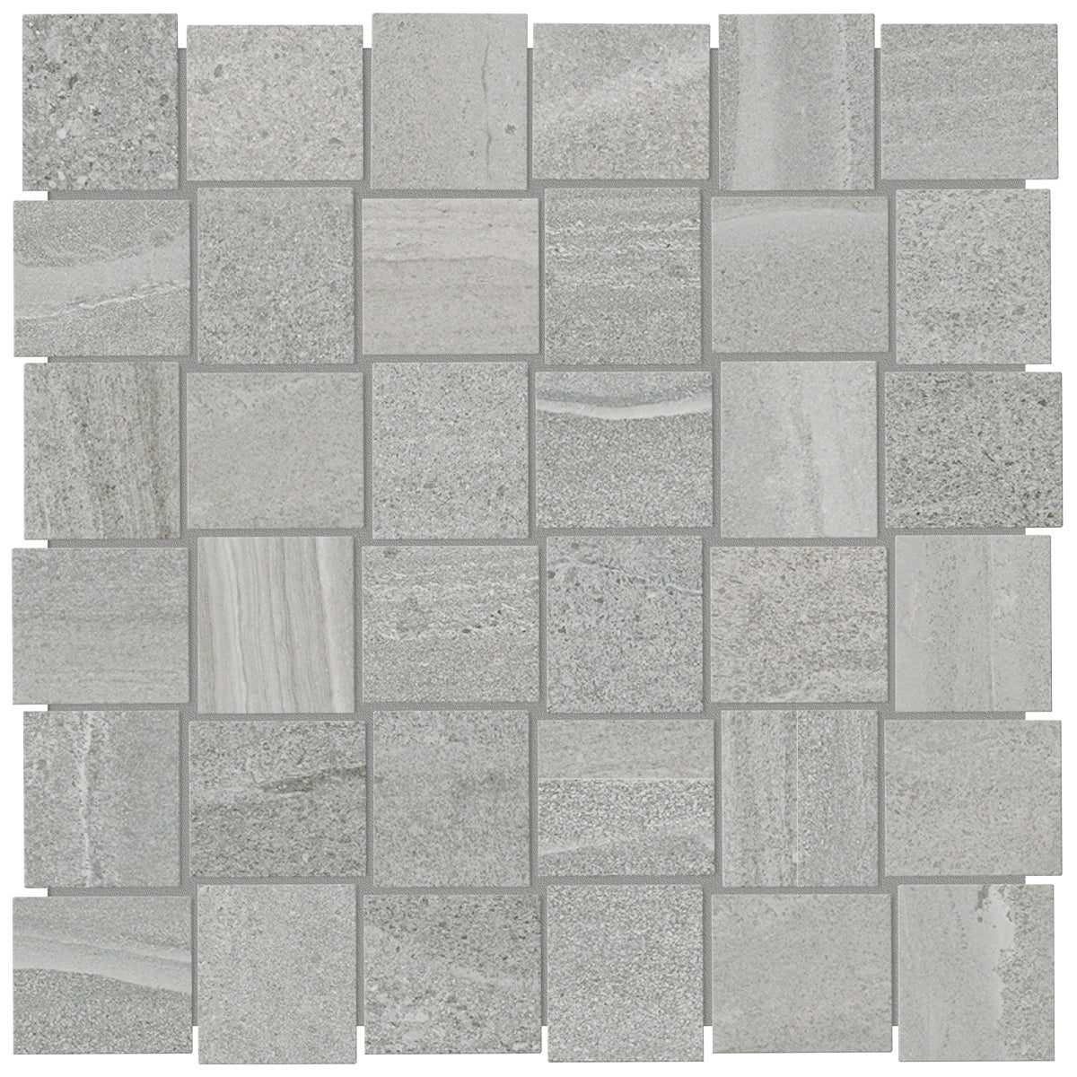 Anatolia Tile 2X2 Basketweave Davenport Earth Matte Porcelain Mosaicis. 1 Sheet = .97 Sq. Ft. 4501-0079-0 (63-578) Earth Basketweave 2x2 - premium natural stone mosaic tile from Anatolia Tile, available at PoshHaus showroom in Keene, NH