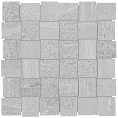 Anatolia Tile 2X2 Basketweave Davenport Ice Matte Porcelain Mosaics. 1 Sheet = .97 Sq. Ft. 4501-0080-0 (63-576) Ice Basketweave 2x2 - premium natural stone mosaic tile from Anatolia Tile, available at PoshHaus showroom in Keene, NH