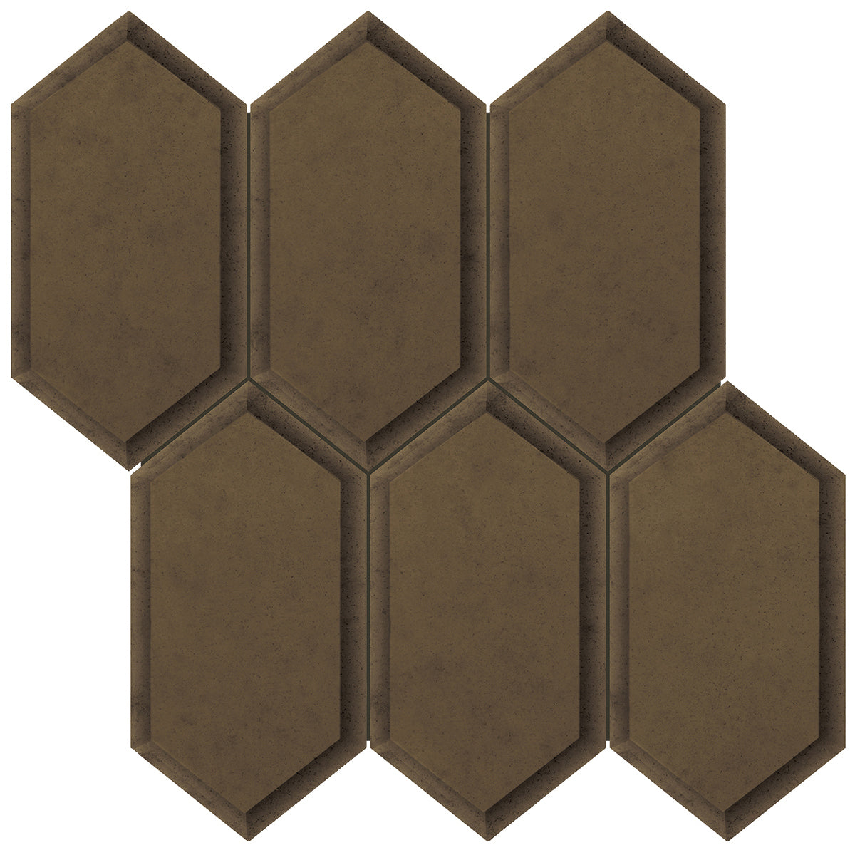 Anatolia Tile Obsidian 11.8 X 11.5 Hexagon Antique Bronze Beveled Crystal Mosaics. 1 Sheet = .94 Sq. Ft. 3001-0138-0 (35-143)  - premium natural stone mosaic tile from Anatolia Tile, available at PoshHaus showroom in Keene, NH