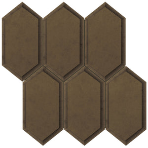 Anatolia Tile Obsidian 11.8 X 11.5 Hexagon Antique Bronze Beveled Crystal Mosaics. 1 Sheet = .94 Sq. Ft. 3001-0138-0 (35-143)  - premium natural stone mosaic tile from Anatolia Tile, available at PoshHaus showroom in Keene, NH