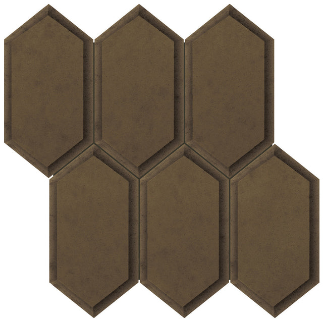 Anatolia Tile Obsidian 11.8 X 11.5 Hexagon Antique Bronze Beveled Crystal Mosaics. 1 Sheet = .94 Sq. Ft. 3001-0138-0 (35-143)  - premium natural stone mosaic tile from Anatolia Tile, available at PoshHaus showroom in Keene, NH
