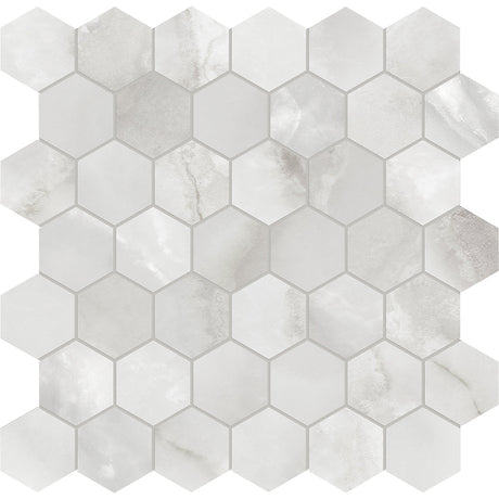 Anatolia La Marca 2" Hex Onyx Polished  - premium natural stone mosaic tile from Anatolia Tile, available at PoshHaus showroom in Keene, NH