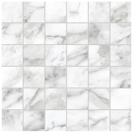Anatolia Tile 2X2 La Marca Arabescato Honed 36 Piece Porcelain Mosaics. 1 Sheet = .96 Sf. 4501-0367-0 (68-468) Arabescato 2x2 Honed - premium natural stone mosaic tile from Anatolia Tile, available at PoshHaus showroom in Keene, NH