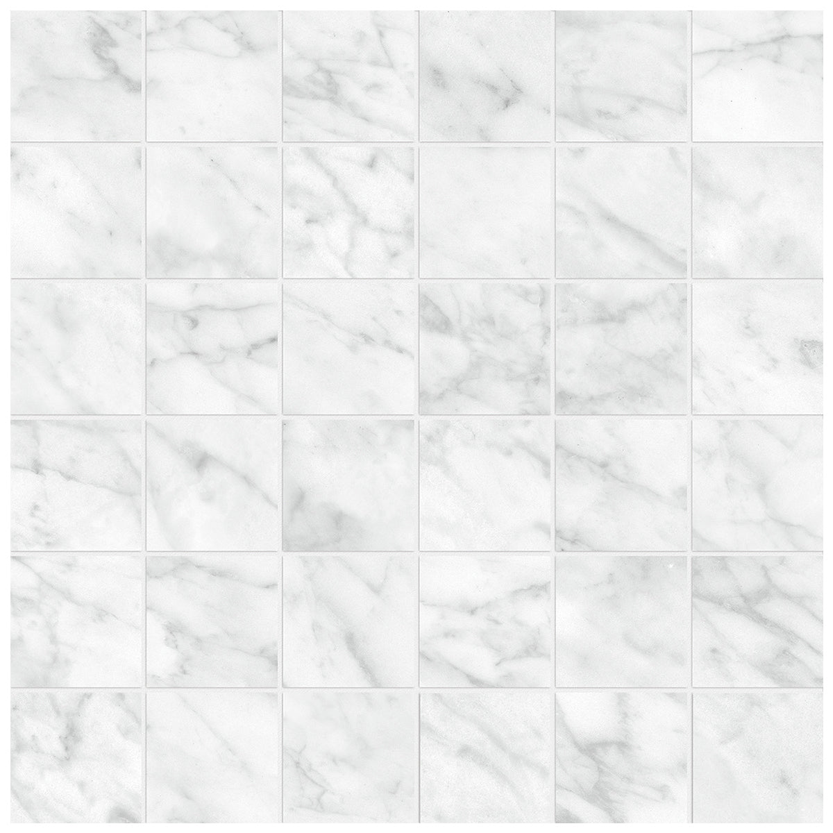 Anatolia Tile 2X2 La Marca Carrara Honed 36 Piece Porcelain Mosaics. 1 Sheet = .96 Sf. 4501-0370-0 (68-471) Carrara Gioia 2x2 Honed - premium natural stone mosaic tile from Anatolia Tile, available at PoshHaus showroom in Keene, NH