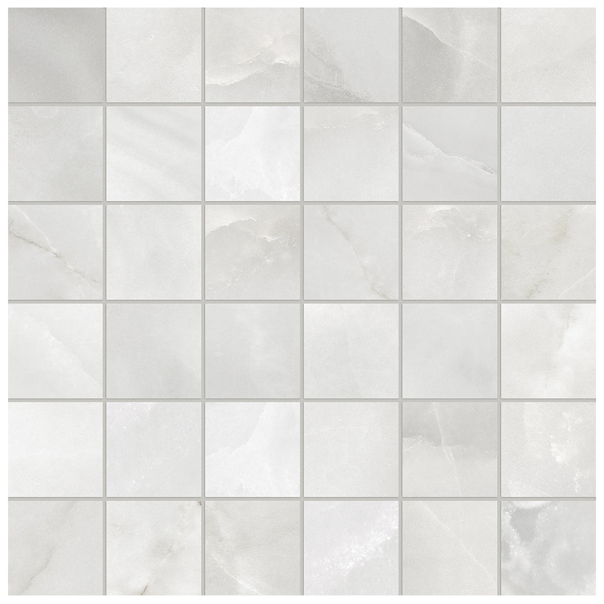 Anatolia Tile 2X2 La Marca Onyx Honed 36 Piece Porcelain Mosaics. 1 Sheet = .96 Sf. 4501-0372-0 (68-473) Onyx Nuvolato 2x2 Honed - premium natural stone mosaic tile from Anatolia Tile, available at PoshHaus showroom in Keene, NH